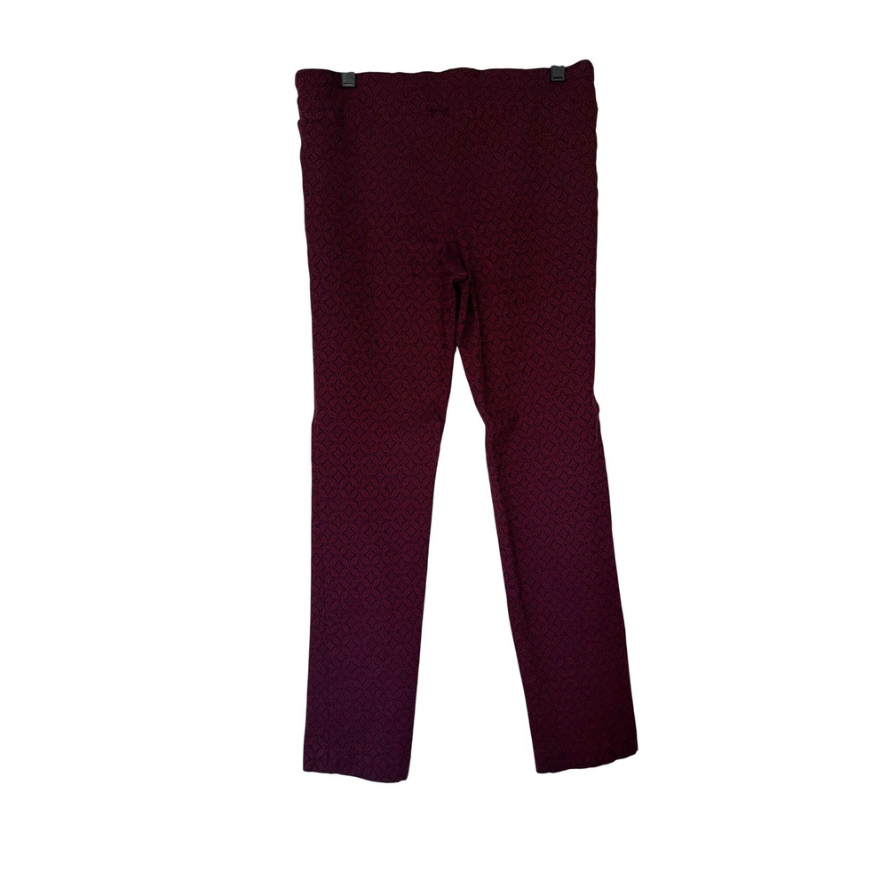 Margaret M Slimming Pant Burgundy Black Geometric Pull On Trousers XL Canada